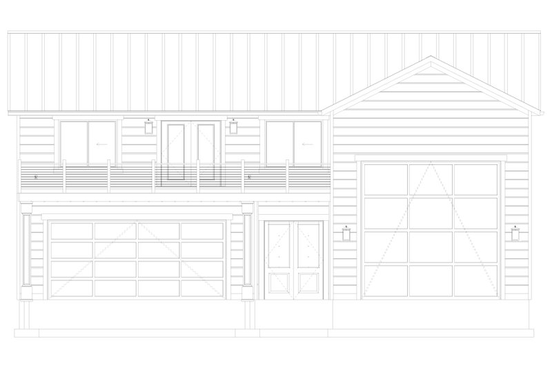 House Blueprint - Exterior - Front Elevation 5 for Barndominium House Plan #1060-483 - 1 bed, 2 bath