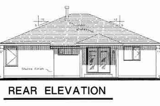 Exterior - Rear Elevation for Traditional House Plan #18-9062 - 2 bed, 2 bath