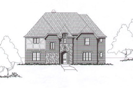 Exterior - Front Elevation for European House Plan #141-195 - 4 bed, 3.5 bath
