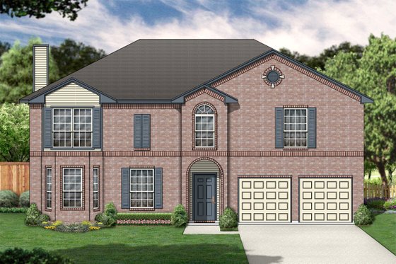 Exterior - Front Elevation for European House Plan #84-319 - 4 bed, 2.5 bath