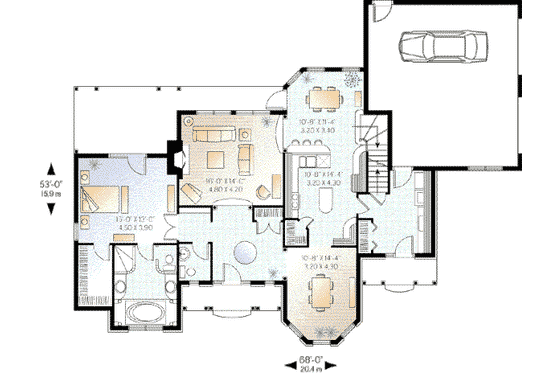 Floor Plan - Main Floor for Traditional House Plan #23-330 - 3 bed, 2.5 bath