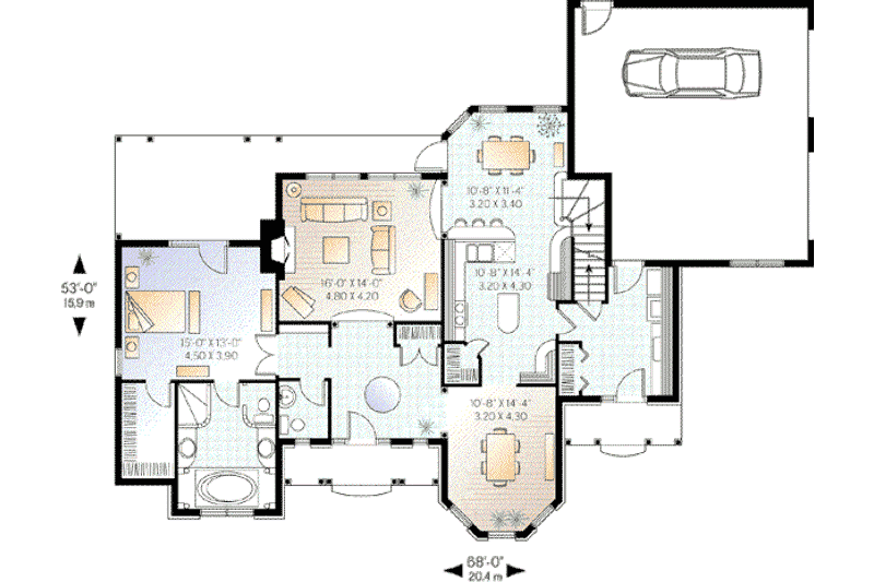 Dream House Plan - Floor Plan - Main Floor for Traditional House Plan #23-330 - 3 bed, 2.5 bath