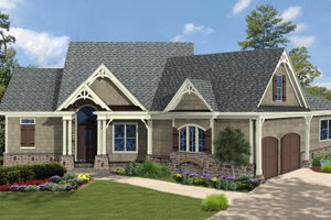 Ranch Exterior - Front Elevation Plan #54-532