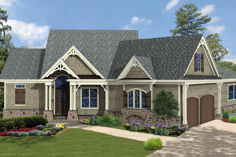 Architectural House Design - Ranch Exterior - Front Elevation Plan #54-532