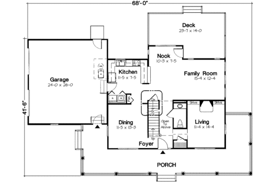 Floor Plan - Main Floor for Country House Plan #312-471 - 4 bed, 2.5 bath