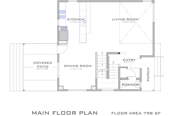 Floor Plan - Main Floor for Modern House Plan #909-2 - 3 bed, 2.5 bath