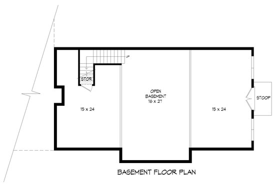 Floor Plan - Lower Floor for Southern House Plan #932-900 - 2 bed, 2 bath