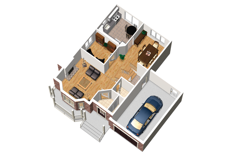 Home Plan - Floor Plan - Main Floor 1 for Country House Plan #25-4705 - 3 bed, 1 bath