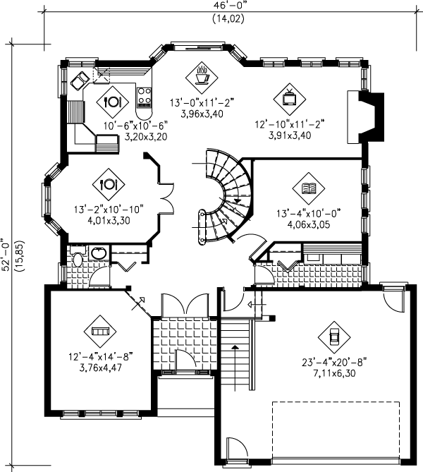 Traditional Floor Plan - Main Floor Plan #25-2221