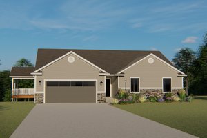 Cottage Exterior - Front Elevation Plan #1064-35