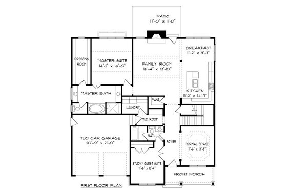 Floor Plan - Main Floor for Victorian House Plan #413-882 - 4 bed, 4 bath