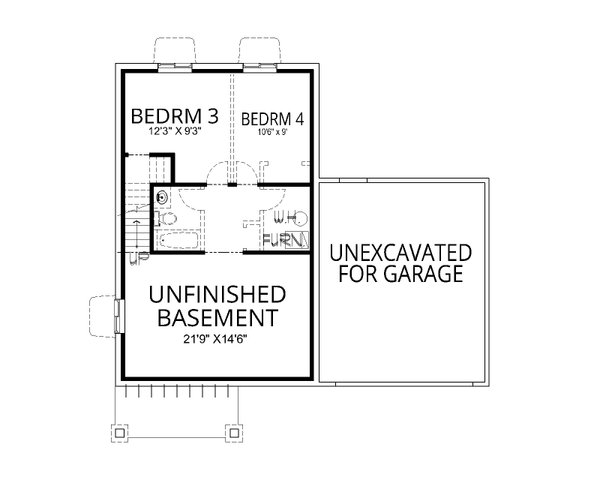 Architectural House Design - Craftsman Floor Plan - Lower Floor Plan #112-298