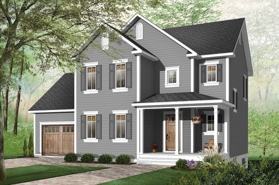 Exterior - Front Elevation 3 for Country House Plan #23-581 - 3 bed, 1.5 bath