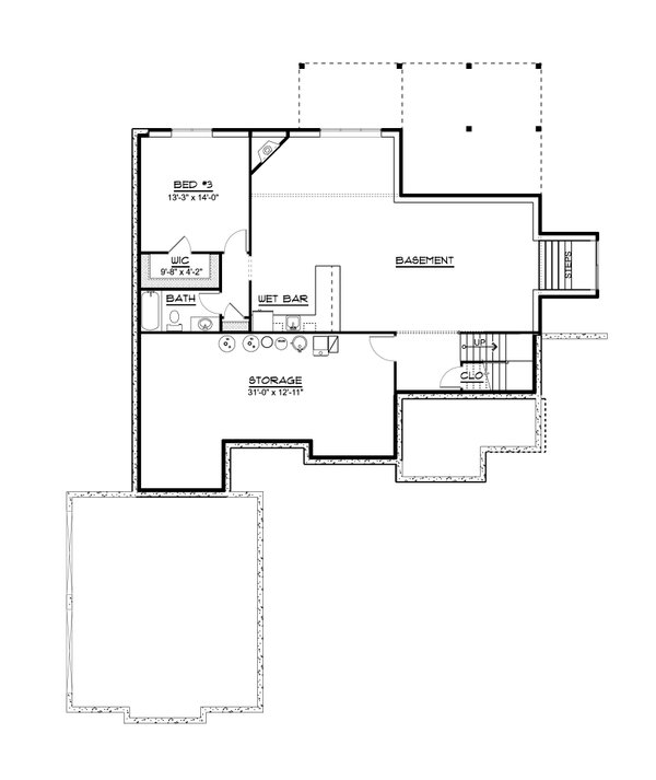 Dream House Plan - Craftsman Floor Plan - Lower Floor Plan #1064-342