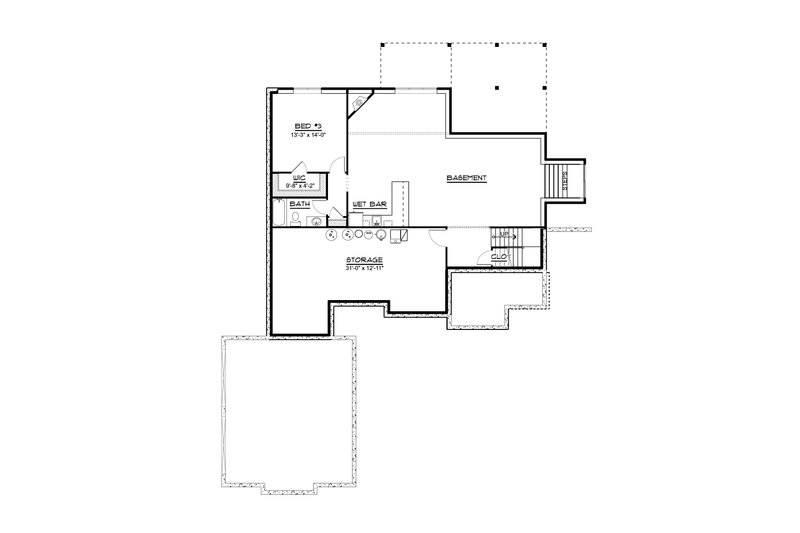House Plan Design - Floor Plan - Lower Floor for Craftsman House Plan #1064-342 - 3 bed, 3 bath