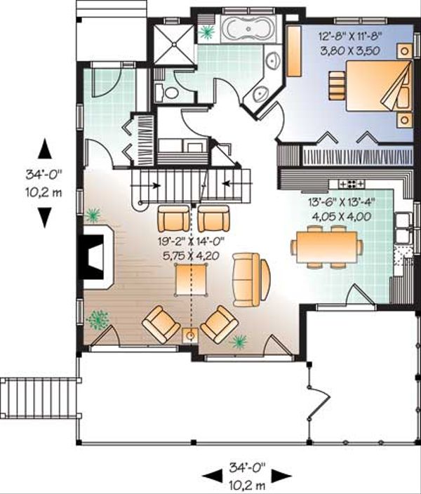 House Blueprint - Traditional Floor Plan - Main Floor Plan #23-2174