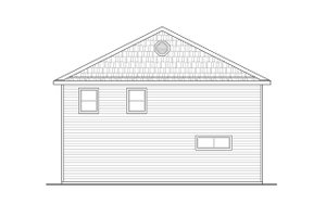 Exterior - Rear Elevation for Traditional House Plan #124-1197 - 1 bed, 1.5 bath