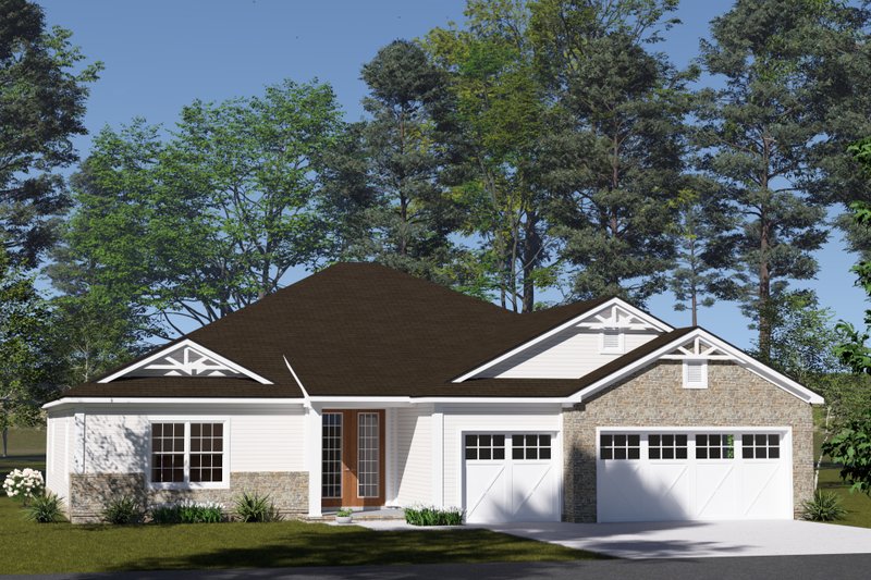 House Blueprint - Cottage Exterior - Front Elevation Plan #513-2409