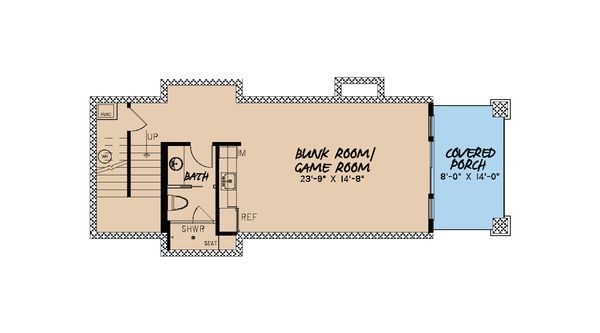 Craftsman Floor Plan - Lower Floor Plan #923-23