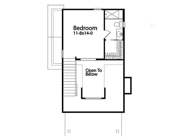 House Blueprint - Bungalow Floor Plan - Upper Floor Plan #22-598