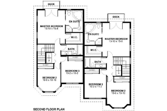 Floor Plan - Upper Floor for Victorian House Plan #126-168 - 3 bed, 2.5 bath
