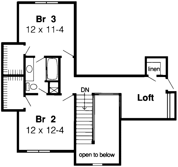 European Floor Plan - Upper Floor Plan #312-116