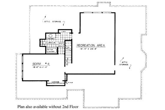 Floor Plan - Upper Floor for Traditional House Plan #303-104 - 4 bed, 3 bath
