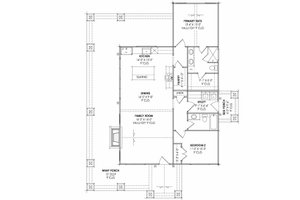Floor Plan - Main Floor for Craftsman House Plan #1096-154 - 2 bed, 2 bath