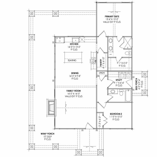 Architectural House Design - Craftsman Floor Plan - Main Floor Plan #1096-154