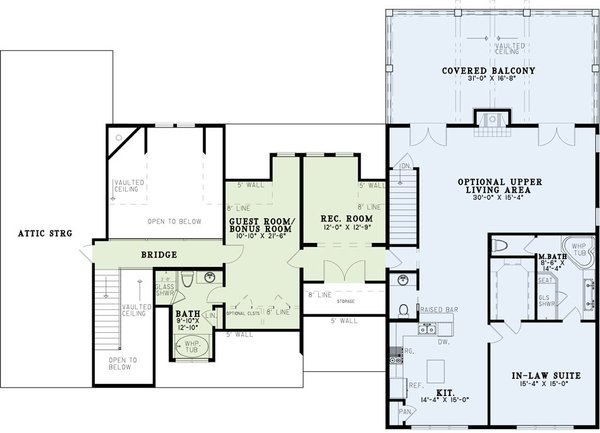 Craftsman Floor Plan - Upper Floor Plan #17-3429