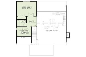 Floor Plan - Upper Floor for Cottage House Plan #17-2345 - 3 bed, 2 bath