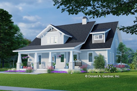 Exterior - Front Elevation 3 for Bungalow House Plan #929-1166 - 3 bed, 2.5 bath