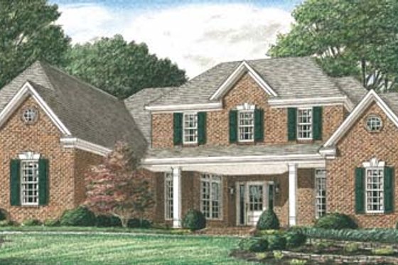 Exterior - Front Elevation for Traditional House Plan #34-147 - 3 bed, 2.5 bath