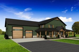 Dream House Plan - Barndominium Exterior - Front Elevation Plan #1084-14