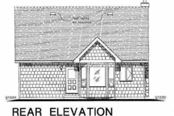 Exterior - Rear Elevation for Country House Plan #18-297 - 2 bed, 1 bath