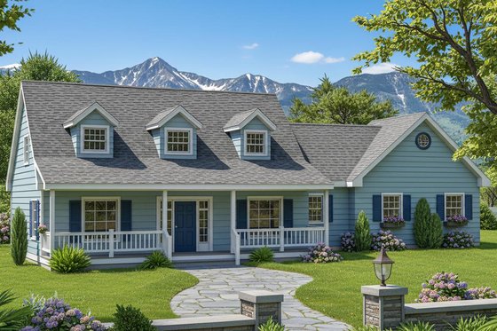 Exterior - Front Elevation for Country House Plan #101-202 - 3 bed, 2.5 bath