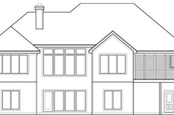 Exterior - Rear Elevation for Traditional House Plan #67-867 - 3 bed, 4.5 bath