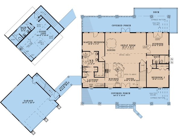 Architectural House Design - Farmhouse Floor Plan - Main Floor Plan #923-329