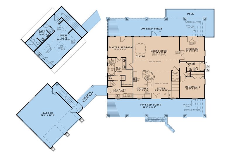 Home Plan - Floor Plan - Main Floor for Farmhouse House Plan #923-329 - 5 bed, 3 bath