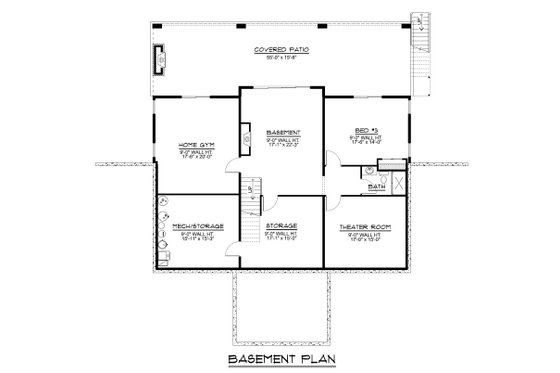 Floor Plan - Lower Floor for Contemporary House Plan #1064-306 - 3 bed, 3 bath