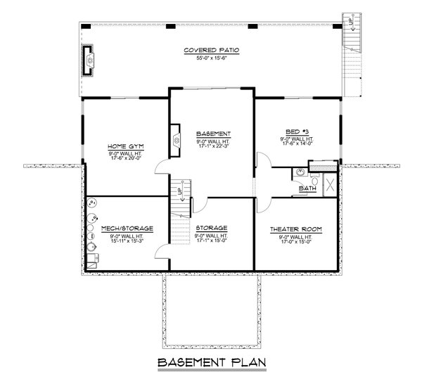 Contemporary Floor Plan - Lower Floor Plan #1064-306