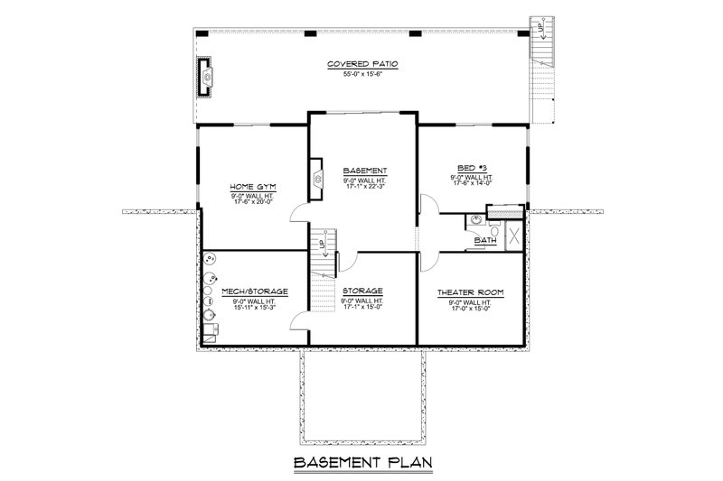 House Design - Floor Plan - Lower Floor for Contemporary House Plan #1064-306 - 3 bed, 3 bath
