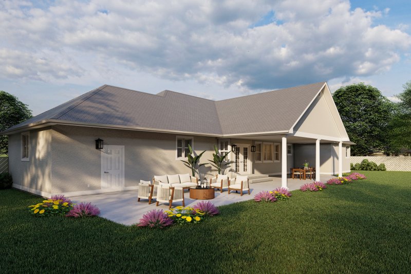 House Blueprint - Exterior - Rear Elevation for Ranch House Plan #1060-170 - 3 bed, 2 bath