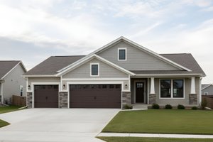 House Blueprint - Craftsman Exterior - Front Elevation Plan #112-307