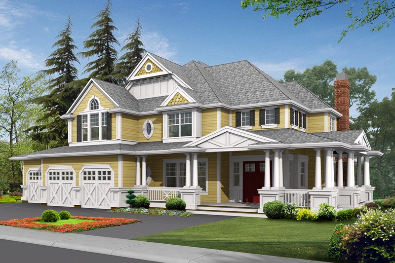 Home Plan - Exterior - Front Elevation for Country House Plan #132-169 - 4 bed, 3.5 bath
