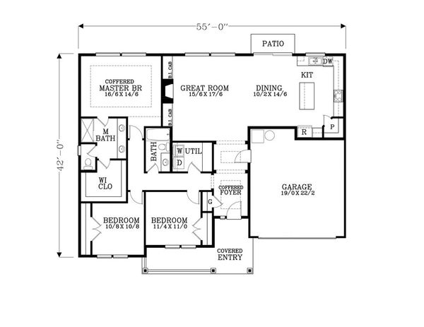Craftsman Floor Plan - Main Floor Plan #53-464