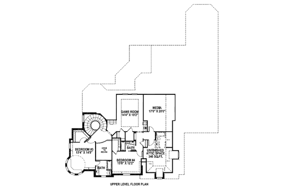 Floor Plan - Upper Floor for European House Plan #141-264 - 4 bed, 4.5 bath