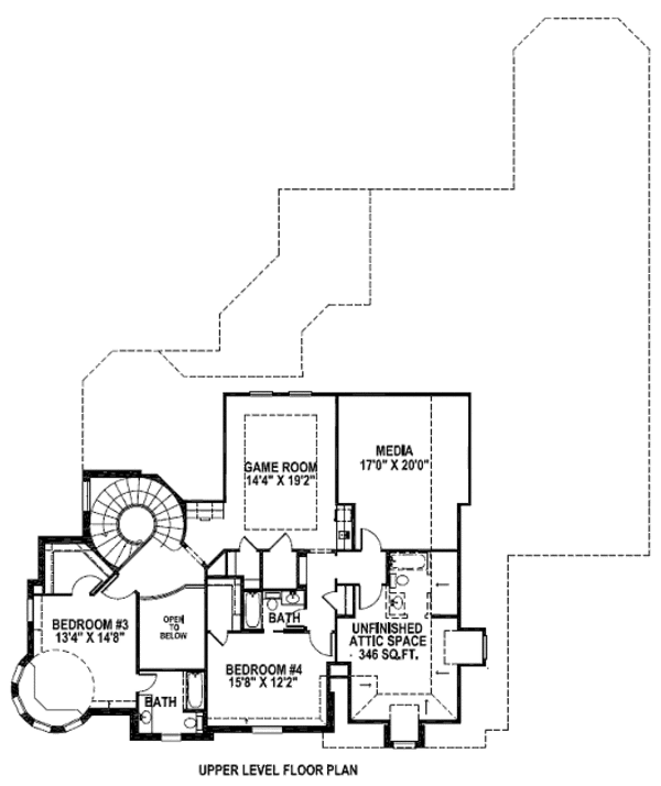 European Floor Plan - Upper Floor Plan #141-264