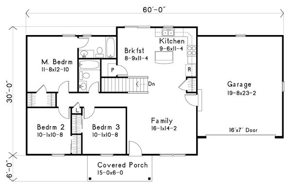 House Plan Design - Ranch Floor Plan - Main Floor Plan #22-576