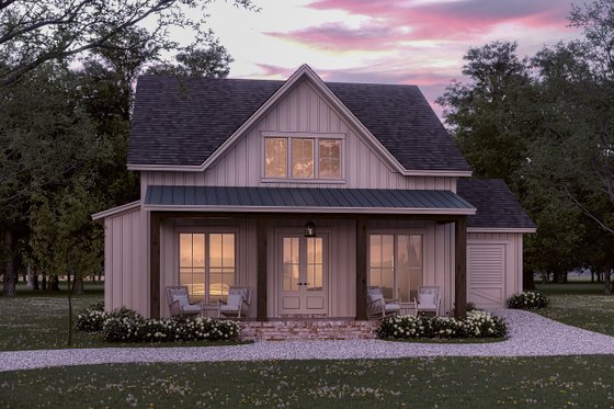 Exterior - Front Elevation 3 for Farmhouse House Plan #430-290 - 2 bed, 2 bath